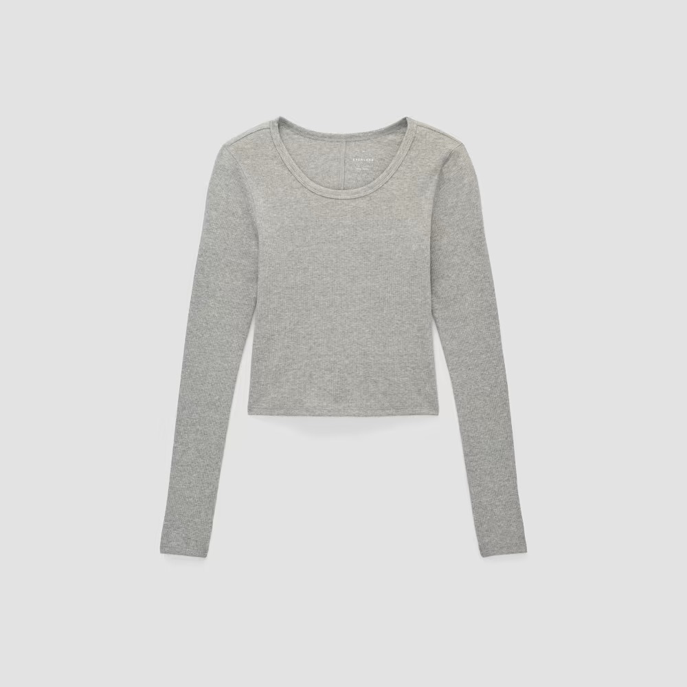 The Supima® Micro Rib Cropped Long-Sleeve Crew — WOMEN’S SMALL